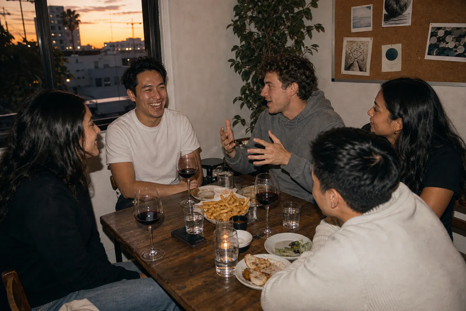 After Business Club members in conversation at dinner